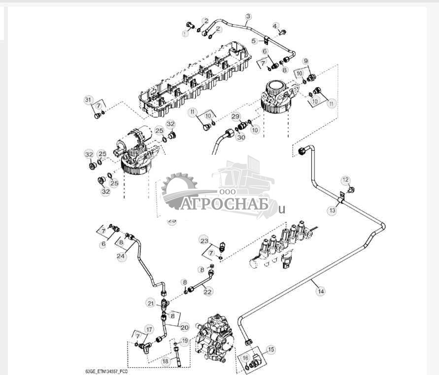 63GE Топливопроводы низкого давления 